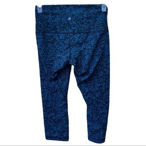 LULULEMON ATHLETICA YOGA PANTS BLACK BLUE SIZE 10 RN 106259 CA 35801 N1